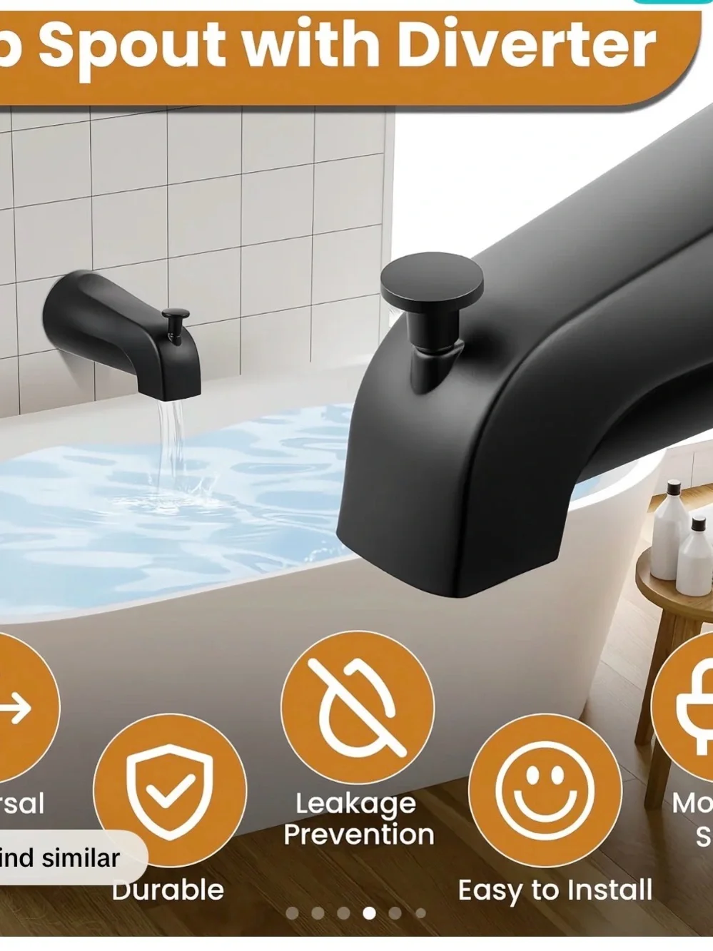 Senlesen bathtub faucet easy to install Tub spout with diverter